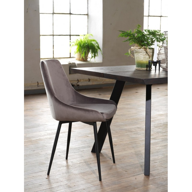 RO Sier Dining Chair Grey Velvet